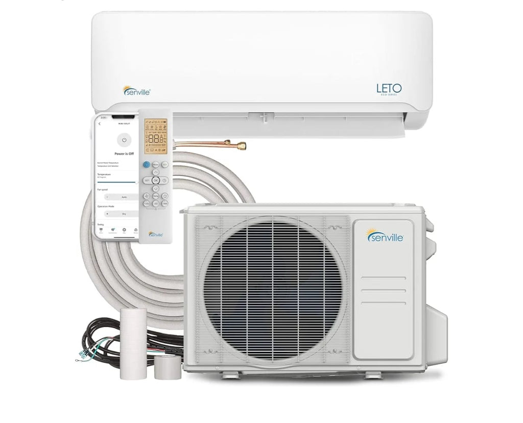 LETO Series Mini Split Air Conditioner Heat Pump, 12000 BTU 110/120V, Inverter, Works with Alexa, SEER2 20.8, 1 Ton, White