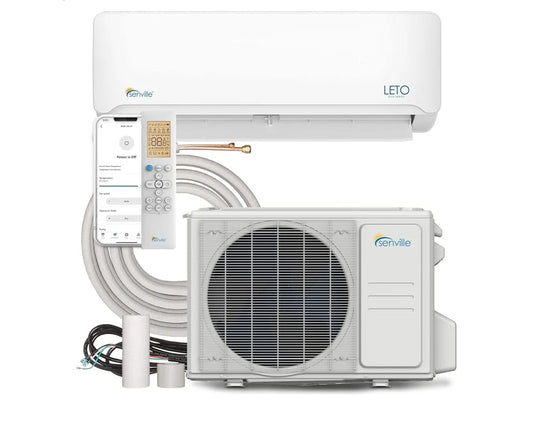 LETO Series Mini Split Air Conditioner Heat Pump, 12000 BTU 110/120V, Inverter, Works with Alexa, SEER2 20.8, 1 Ton, White