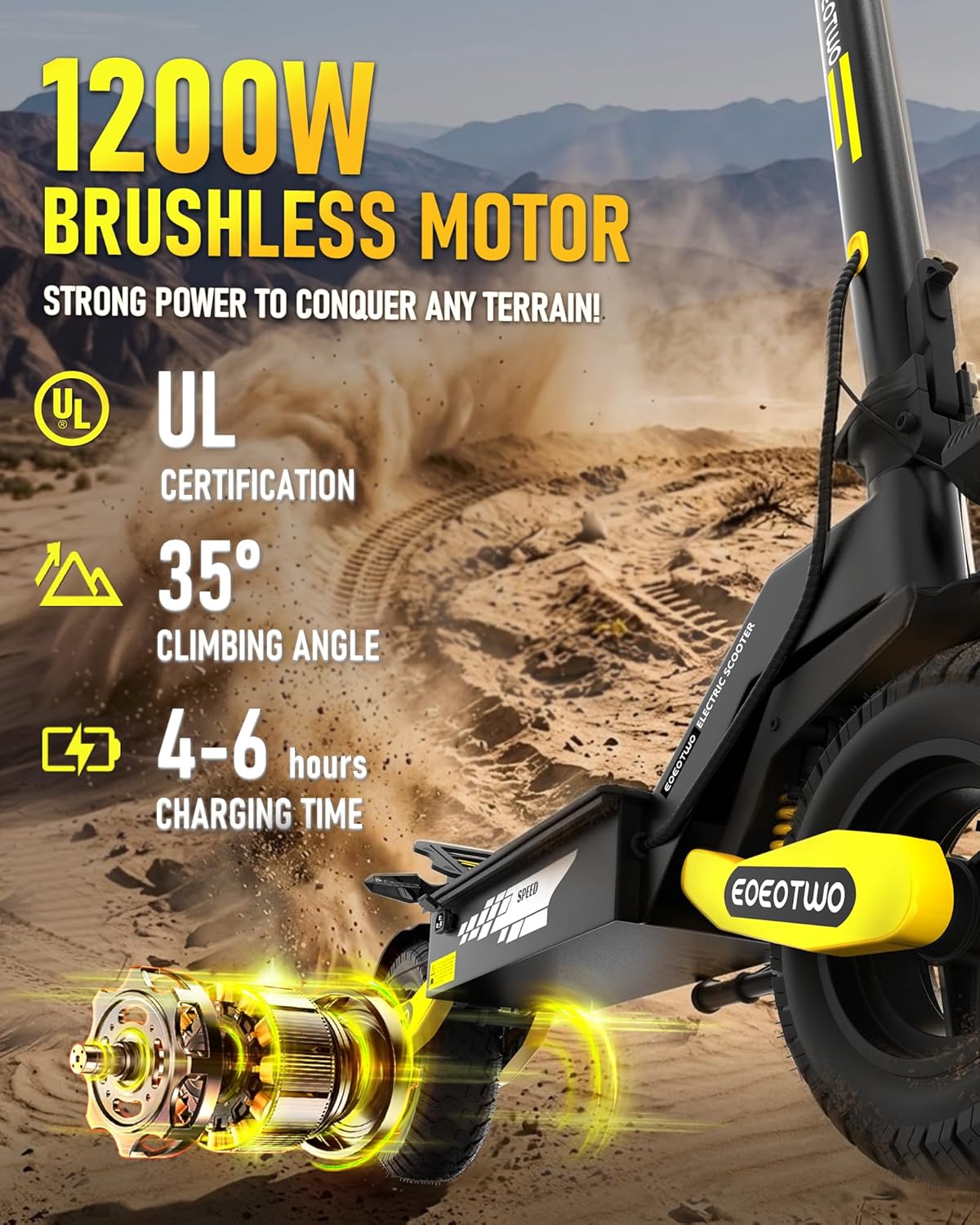 Electric Scooter for Adults,31/38 MPH 1200W/2400W Peak Motor | 11" Off-Road Tires Fast E Scooter, Up to 20/45 Miles Range, Dual Suspension, 330 lbs Max Load, Foldable