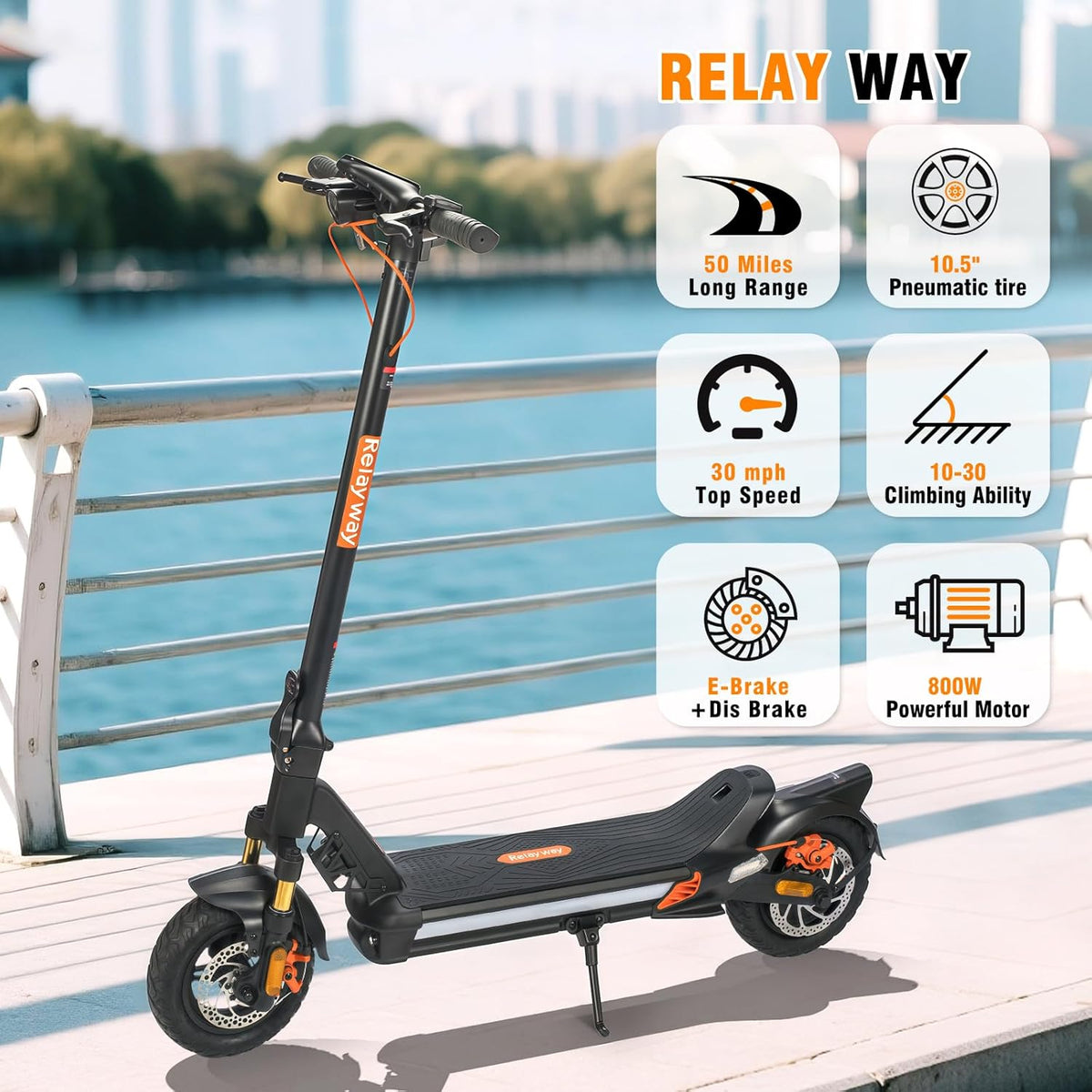 Offroad Electric Scooter 30 Mph Speed, 40-50 Miles Range, 300+ lb Capacity