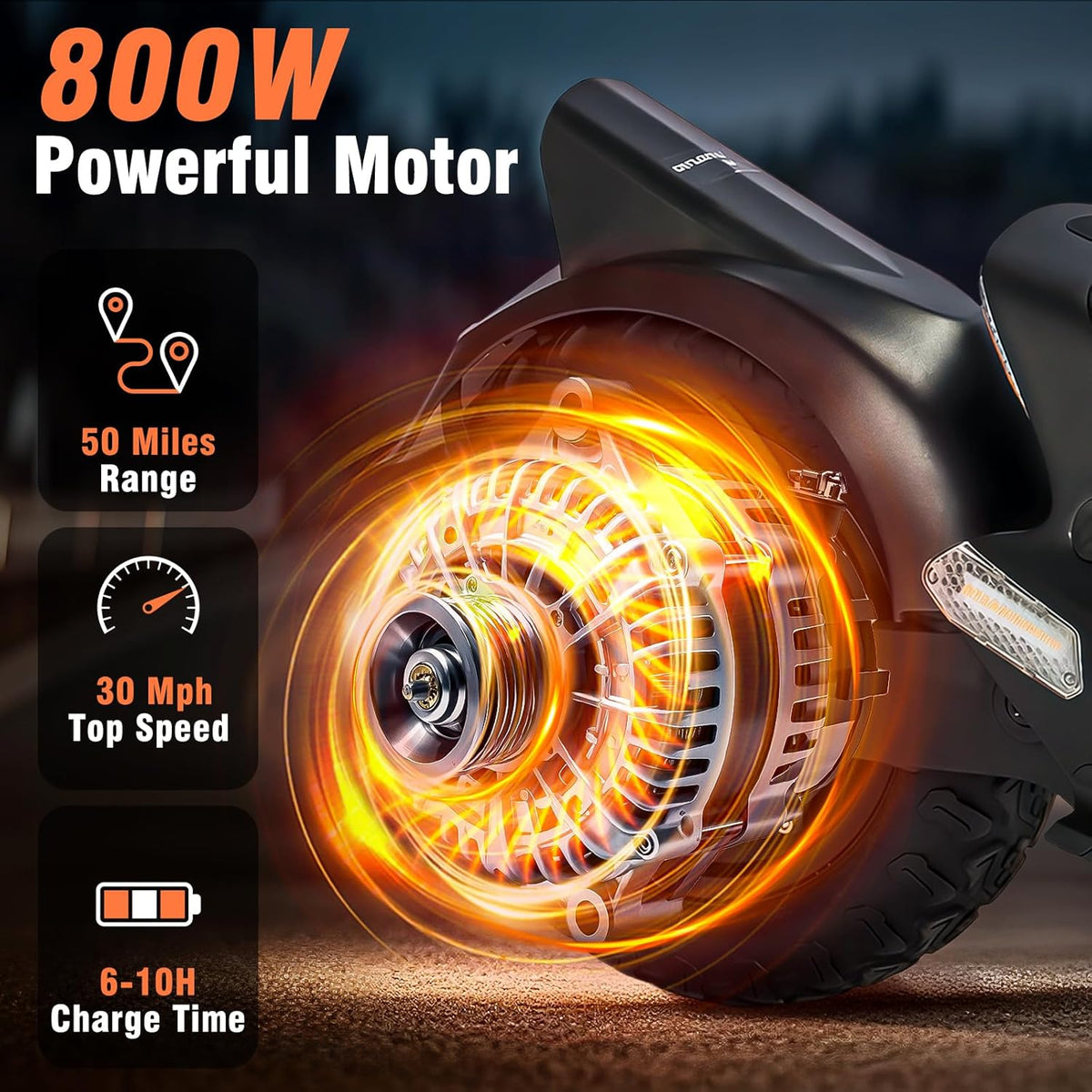 Offroad Electric Scooter 30 Mph Speed, 40-50 Miles Range, 300+ lb Capacity