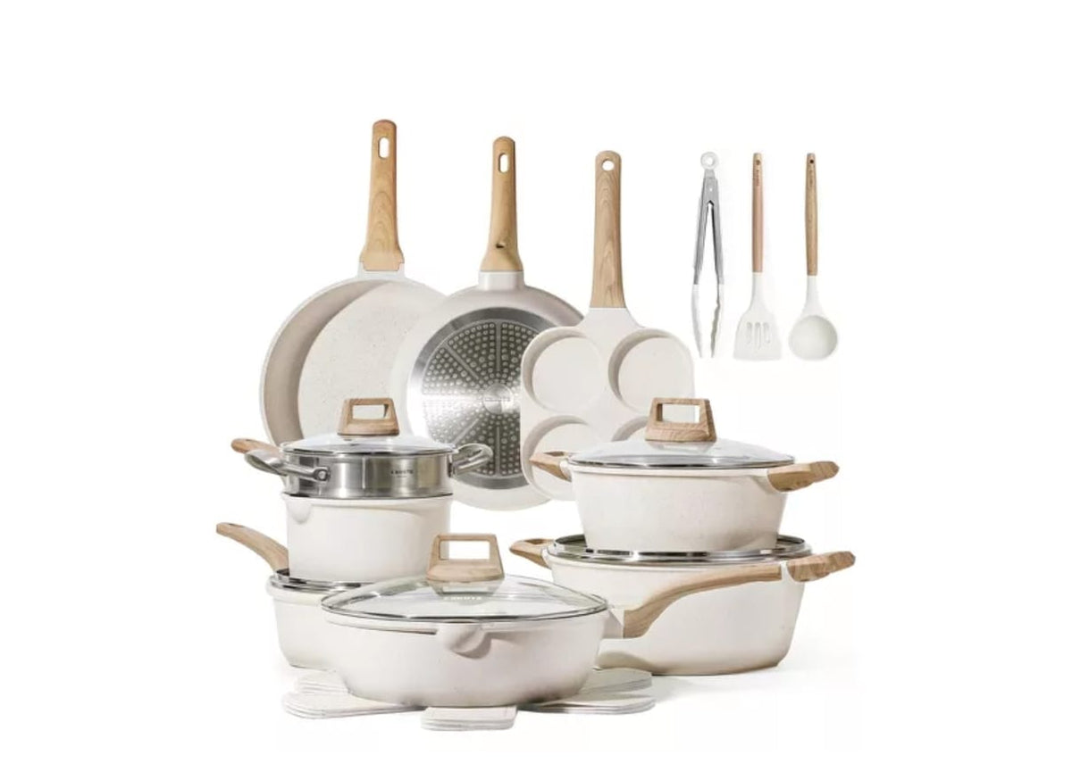 21pcs Pots and Pans Set, Nonstick Cookware Sets, Induction Cookware Kitchen Set Non Stick Cooking Set w/Frying Pans & Saucepans